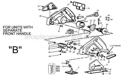 Page B Diagram and Parts List for 7696 Type 2 Black and Decker Planer Jointer